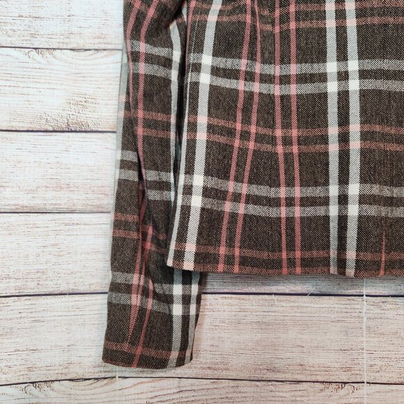 Hugo Boss Women’s Plaid Wool Blend Blazer Pockets Size US 4 Brown Gray - Picture 12 of 13
